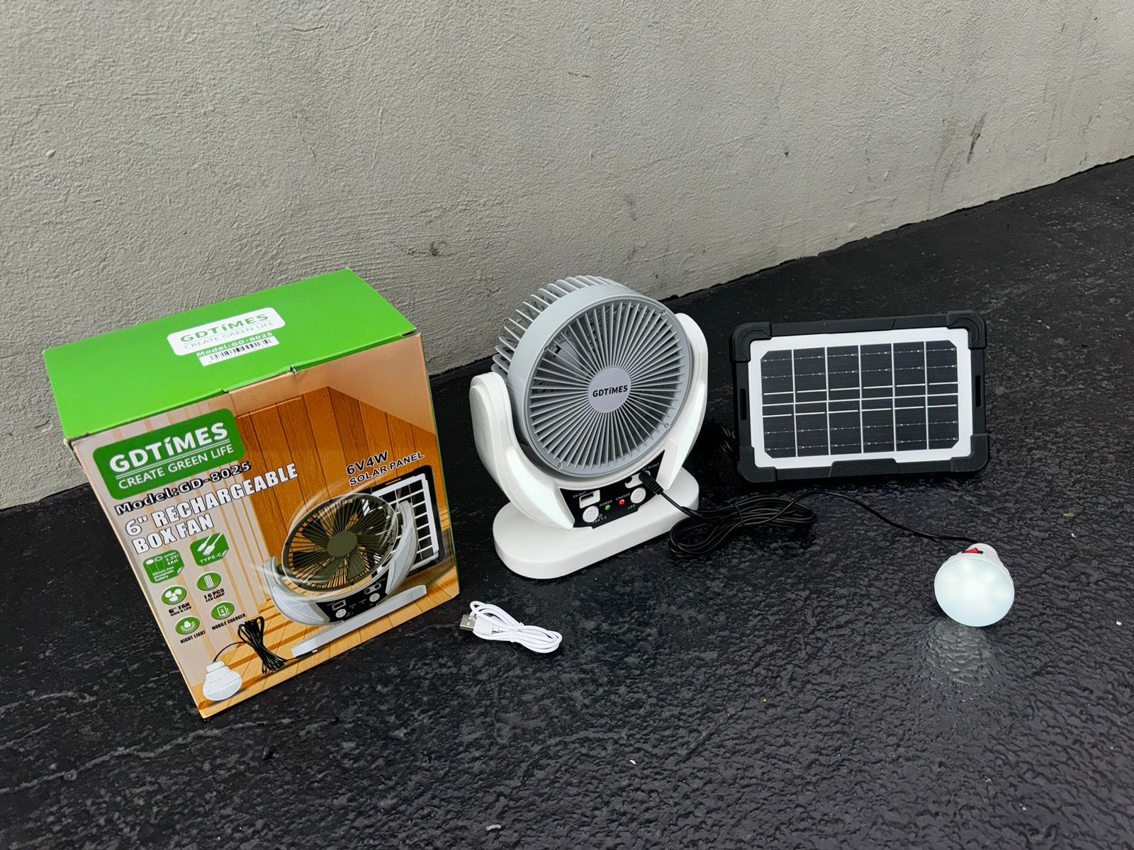 Ventilador Solar Recargable Panel 2